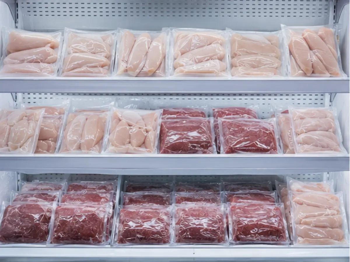 Unbranded private-label frozen chicken and meat packaging