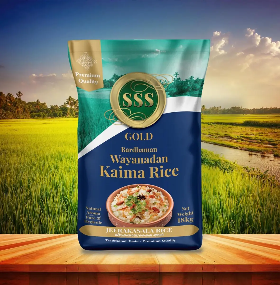 SSS Gold Wayanadan Kaima Rice 18kg pack